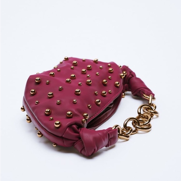 Zara Raspberry Beaded Mini Bag - Picture 6 of 8